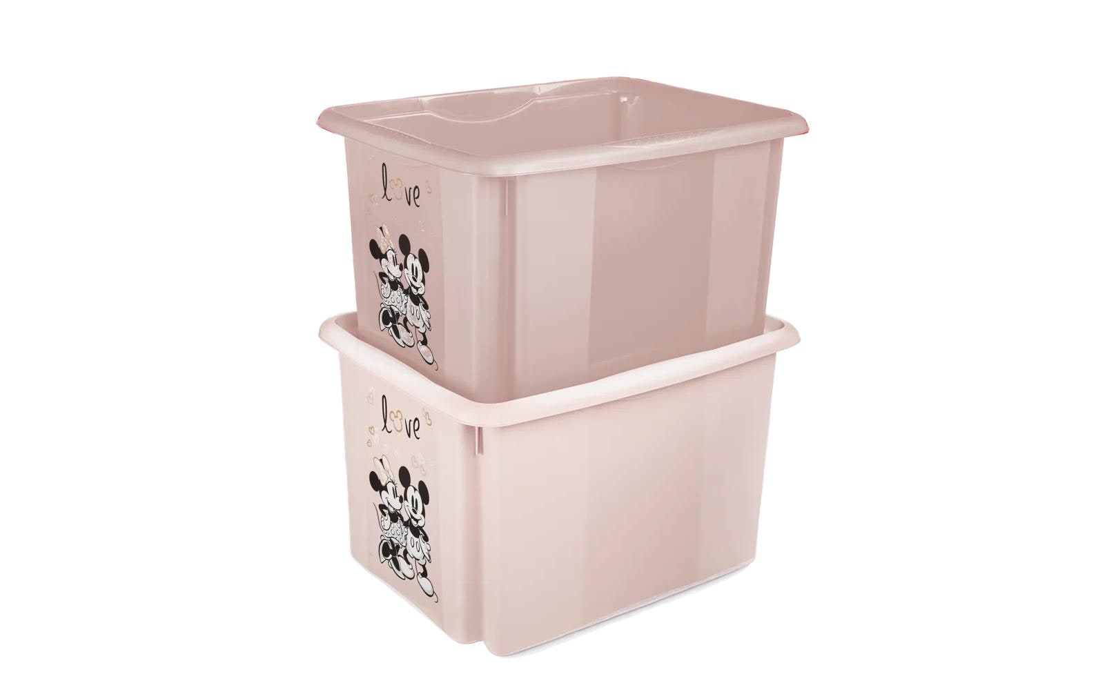 keeeper Aufbewahrungsbox 30 l (mit Deckel) – Polypropylen – Rosa – 350 × 270 × 450 mm