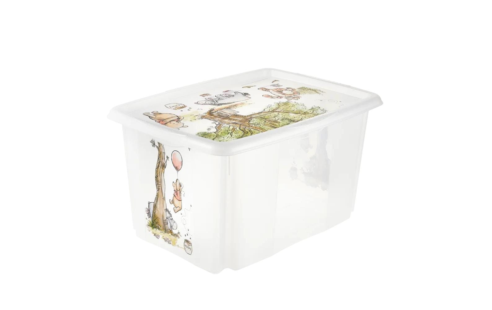 keeeper Aufbewahrungsbox 45 l (mit Deckel) – Polypropylen – Transparent/Weiss – 400 × 300 × 555 mm
