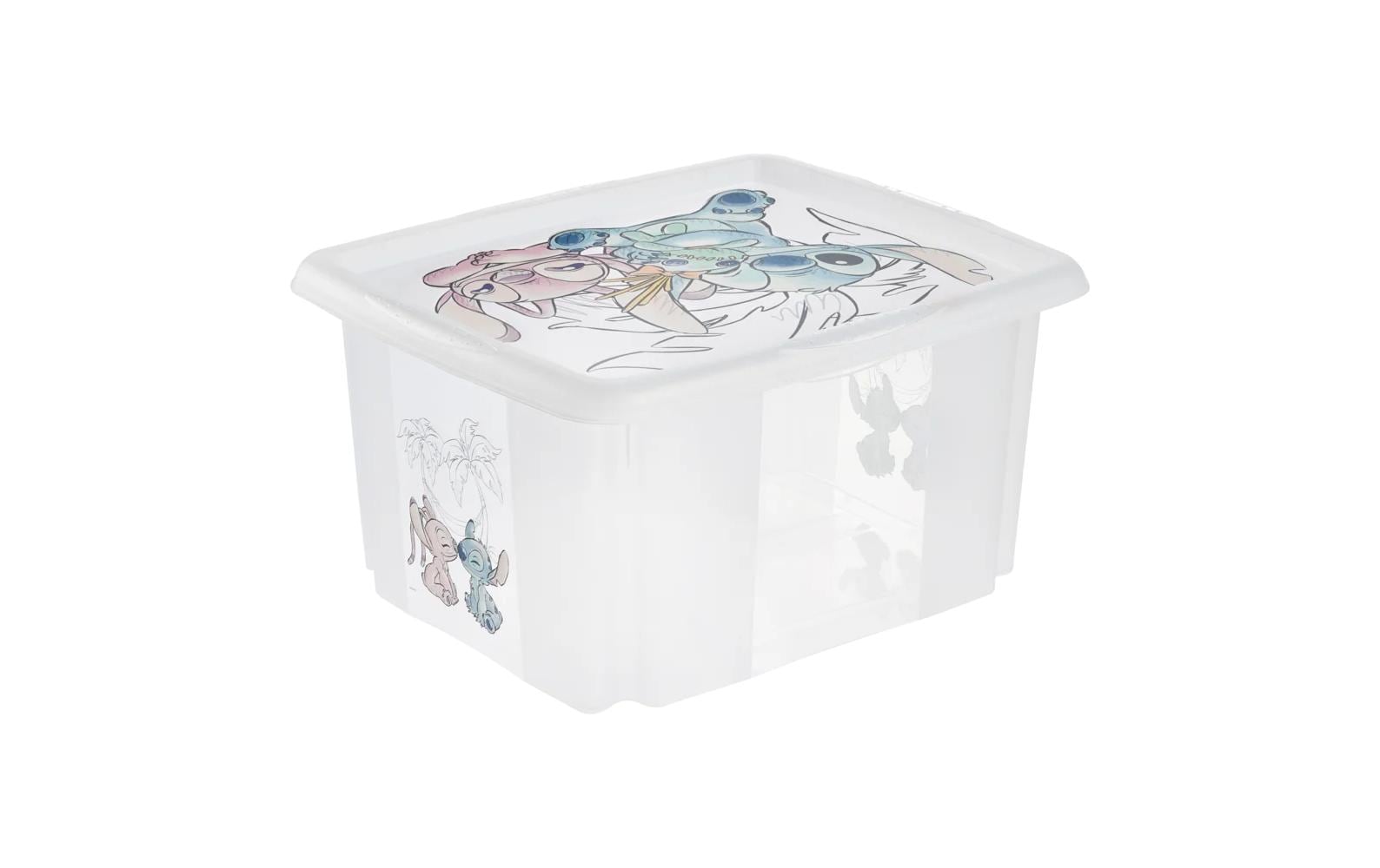 keeeper Karolina Stitch Aufbewahrungsbox 24 l (mit Deckel) – Polypropylen – Transparent – 355 × 225 × 425 mm