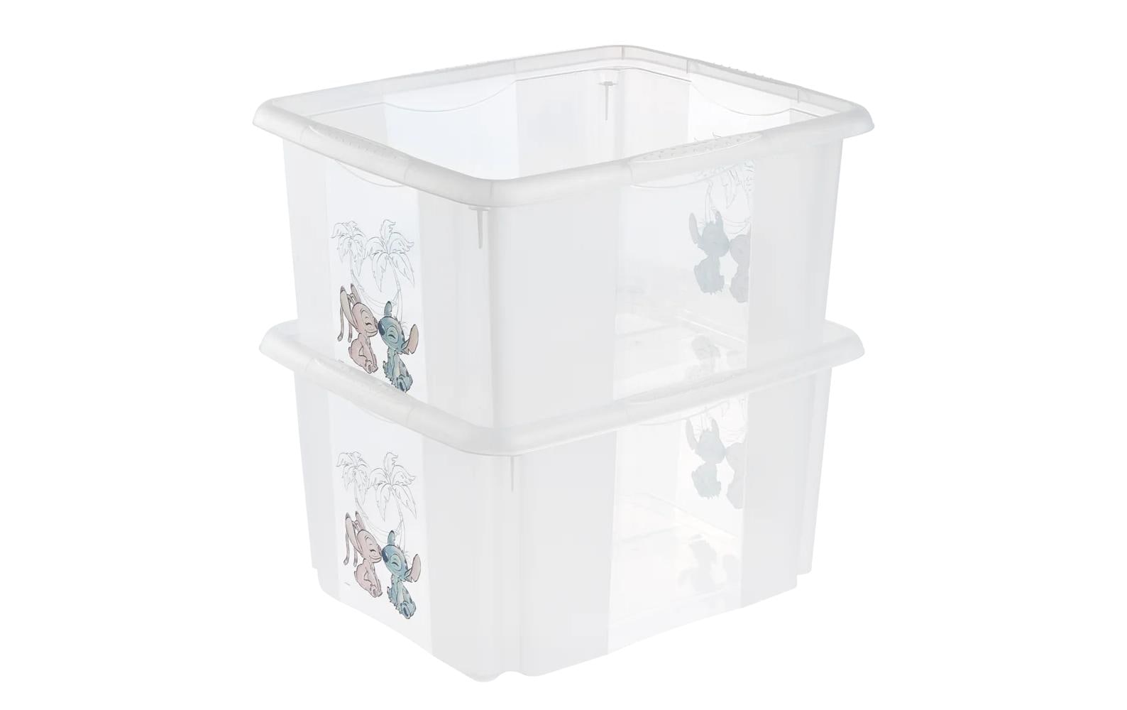 keeeper Karolina Stitch Aufbewahrungsbox 24 l (mit Deckel) – Polypropylen – Transparent – 355 × 225 × 425 mm