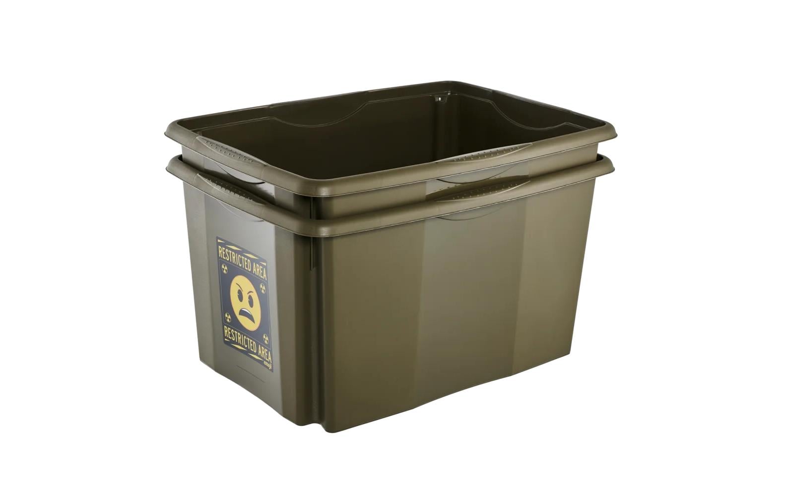 keeeper Aufbewahrungsbox 45 l (mit Deckel) – Polypropylen – Grün – 400 × 300 × 555 mm