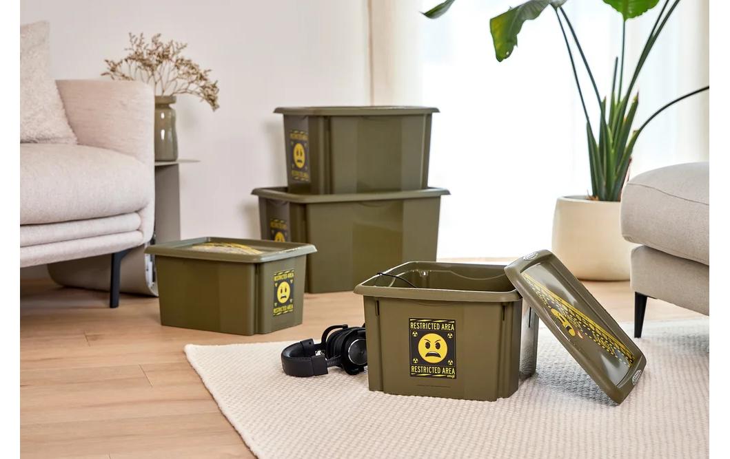 keeeper Aufbewahrungsbox 24 l (mit Deckel) – Polypropylen – olivgrün – stapelbar – 355 × 225 × 425 mm