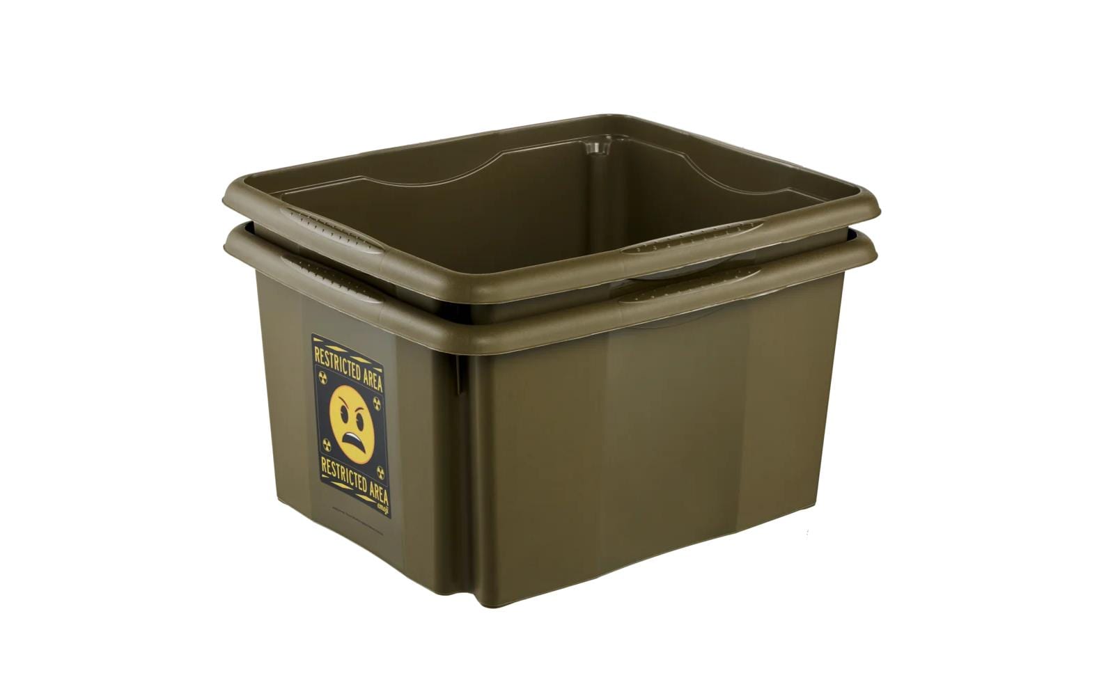 keeeper Aufbewahrungsbox 24 l (mit Deckel) – Polypropylen – olivgrün – stapelbar – 355 × 225 × 425 mm