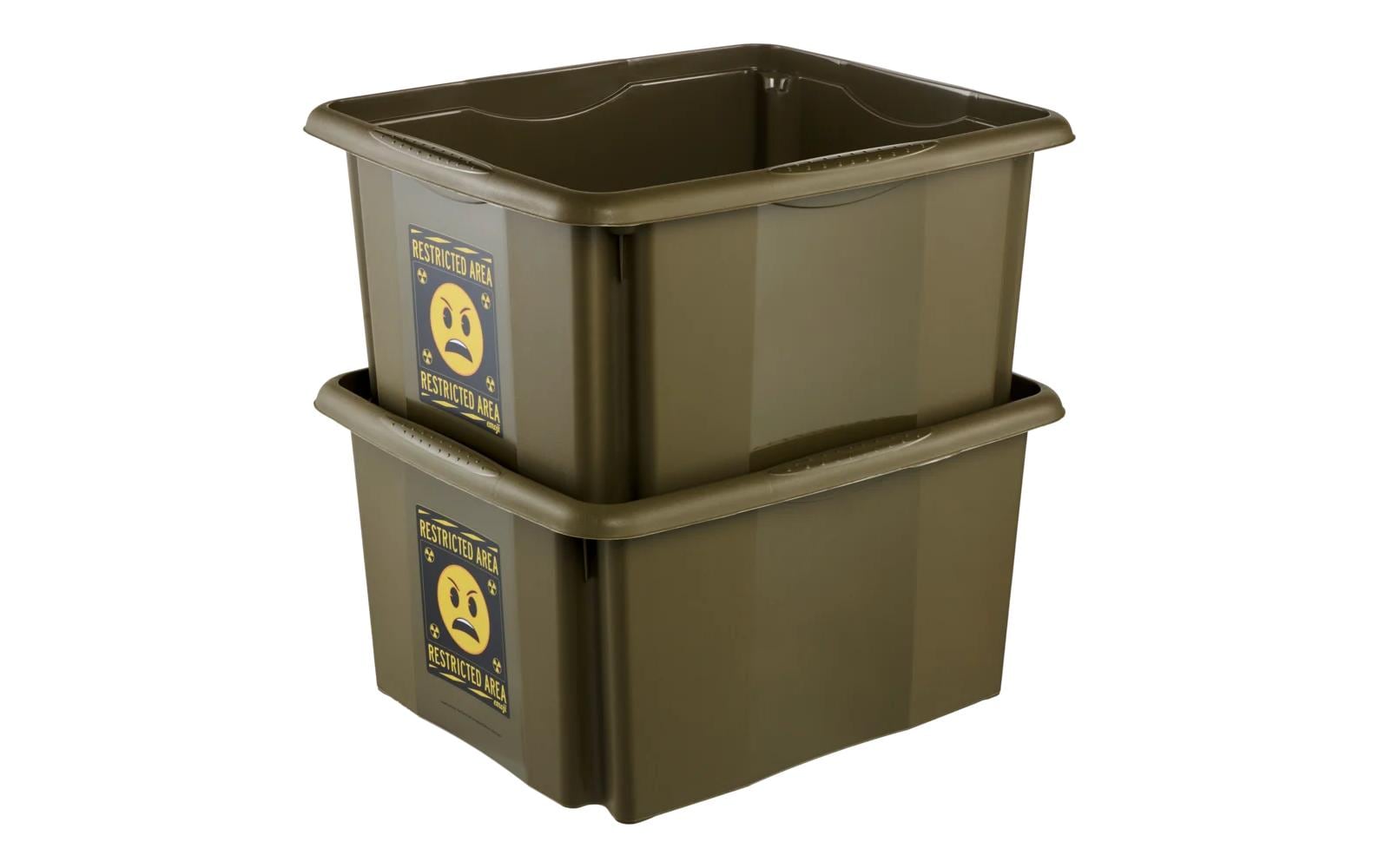 keeeper Aufbewahrungsbox 24 l (mit Deckel) – Polypropylen – olivgrün – stapelbar – 355 × 225 × 425 mm