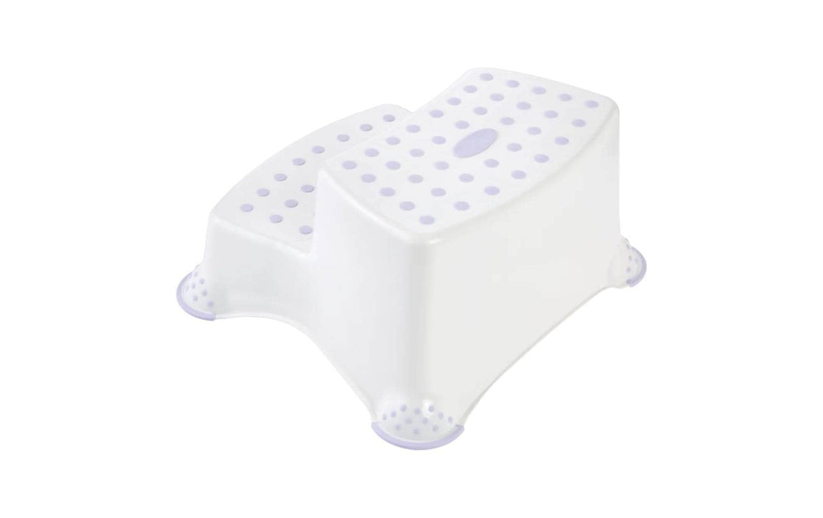 keeeper Schemel – 37 × 40 × 40 cm, Polypropylen/TPE, weiss, rutschfest, zweistufig