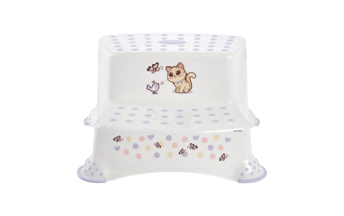 keeeper Schemel – 37 × 40 × 40 cm, Polypropylen/TPE, weiss, rutschfest, zweistufig