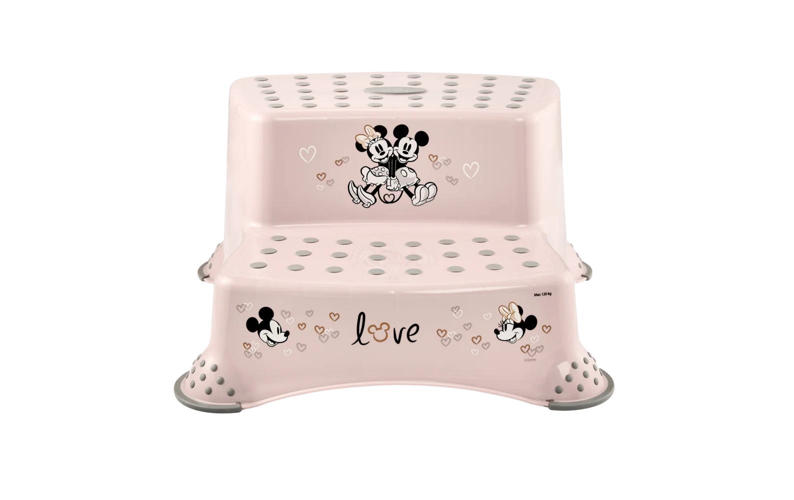 keeeper Zweistufiger Schemel – 37 × 40 × 21 cm, rosa, PP/TPE, belastbar 120 kg, BPA-frei