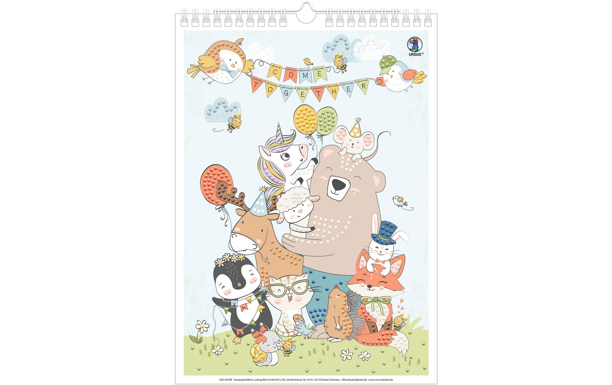 Ursus Kalender Come – Diamond-Painting-Set – 21 × 29,7 cm – ab 3 Jahren