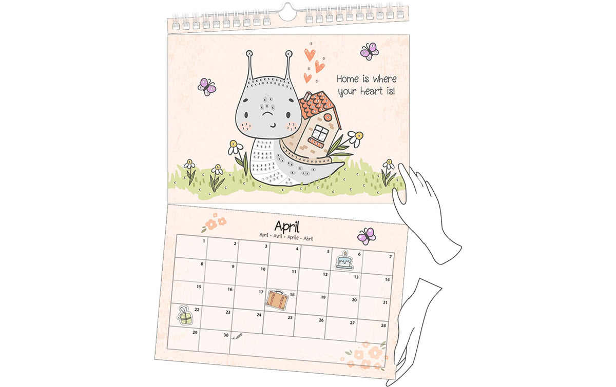 Ursus Kalender Come – Diamond-Painting-Set – 21 × 29,7 cm – ab 3 Jahren