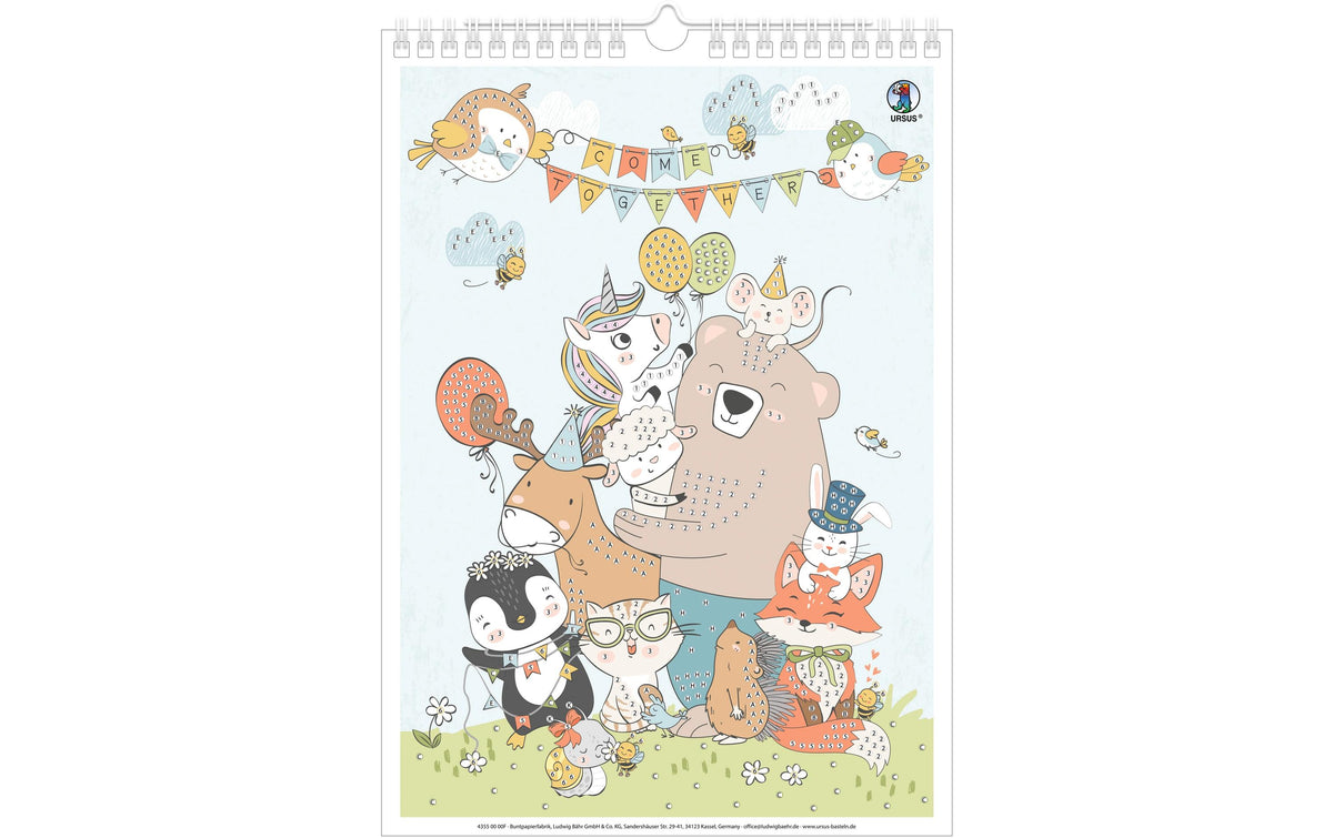 Ursus Kalender Come – Diamond-Painting-Set – 21 × 29,7 cm – ab 3 Jahren