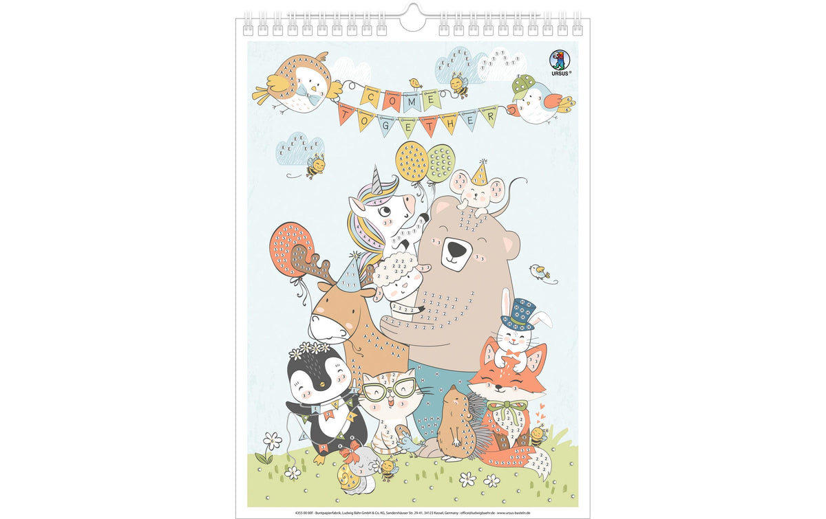 Ursus Kalender Come – Diamond-Painting-Set – 21 × 29,7 cm – ab 3 Jahren