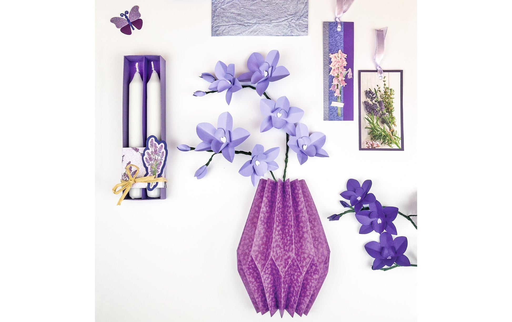 Ursus Papierkollektion – Bastelset – mit 3D-Stickern, Violett – 18 Blatt