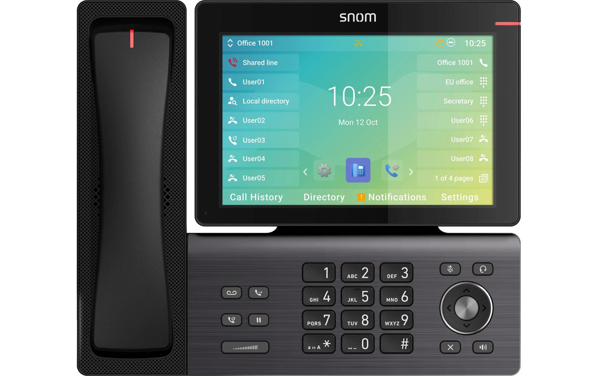 Snom D895M – IP-Telefon, 16 SIP-Konten, 8" Touch, BT, PoE