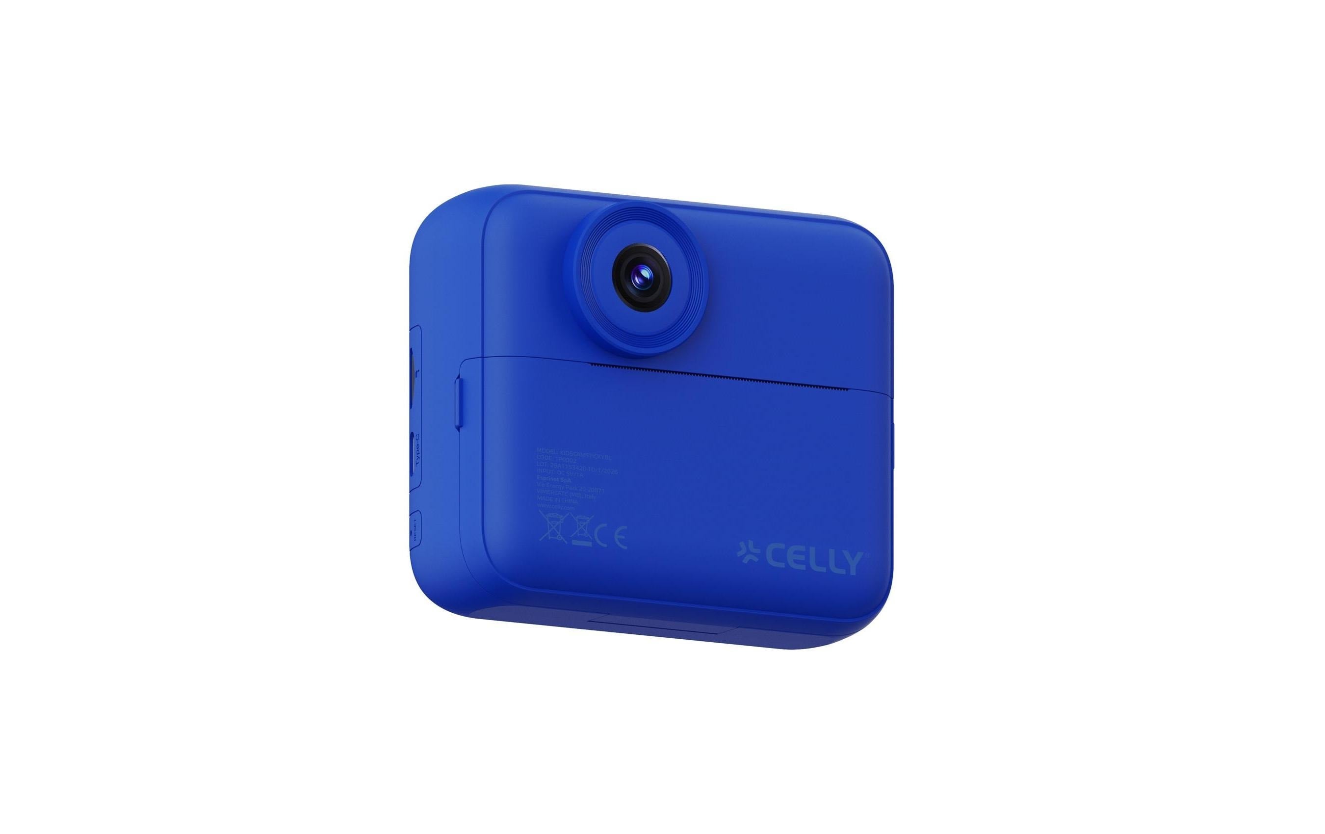 Celly Kidscam Sticker Roll Laser – Kompaktkamera, 2,4" Display, 1300 mAh Akku, microSD, Blau