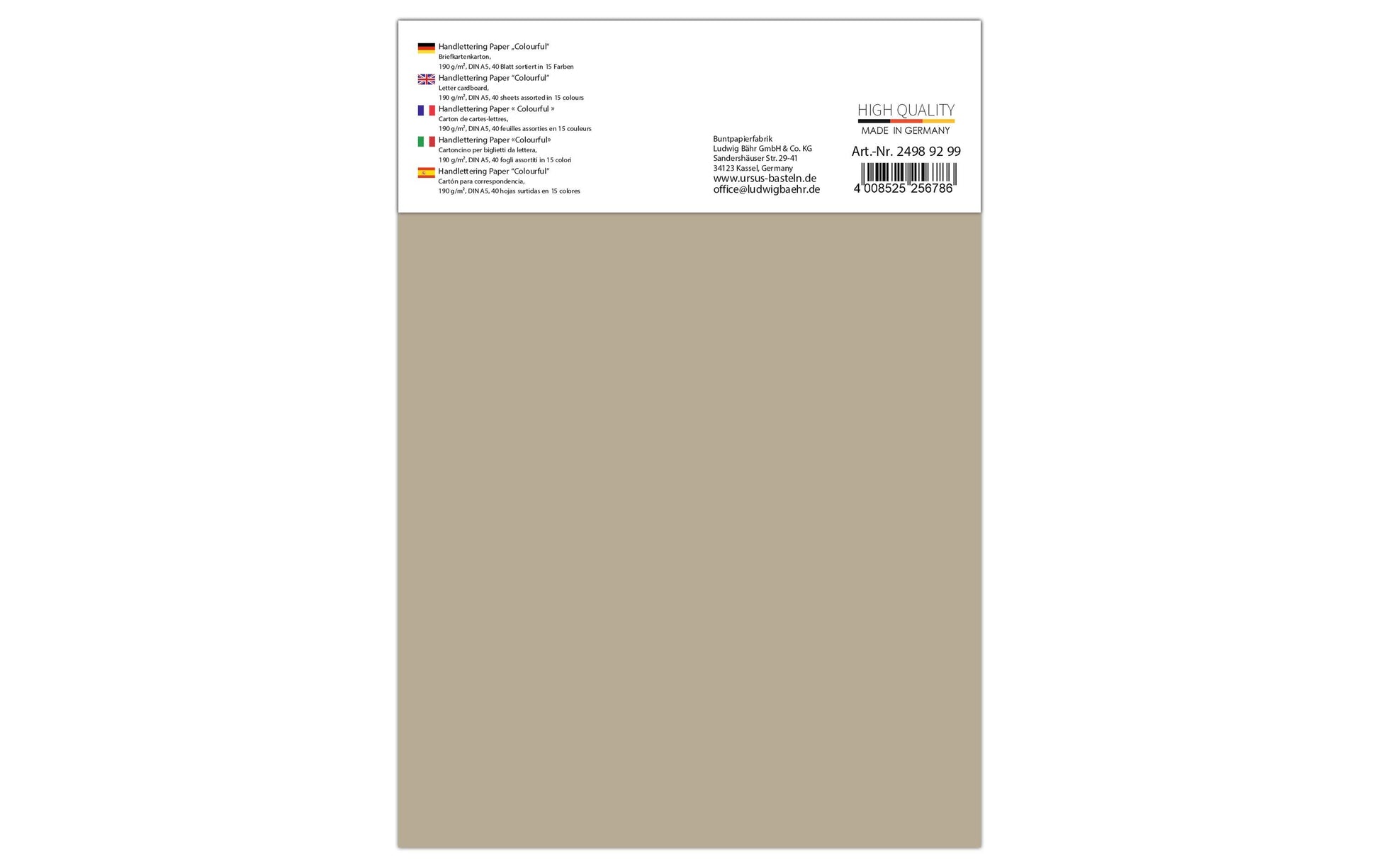 Ursus Zeichenblock – A4, 220 g/m², farbig sortiert, 54 Blatt