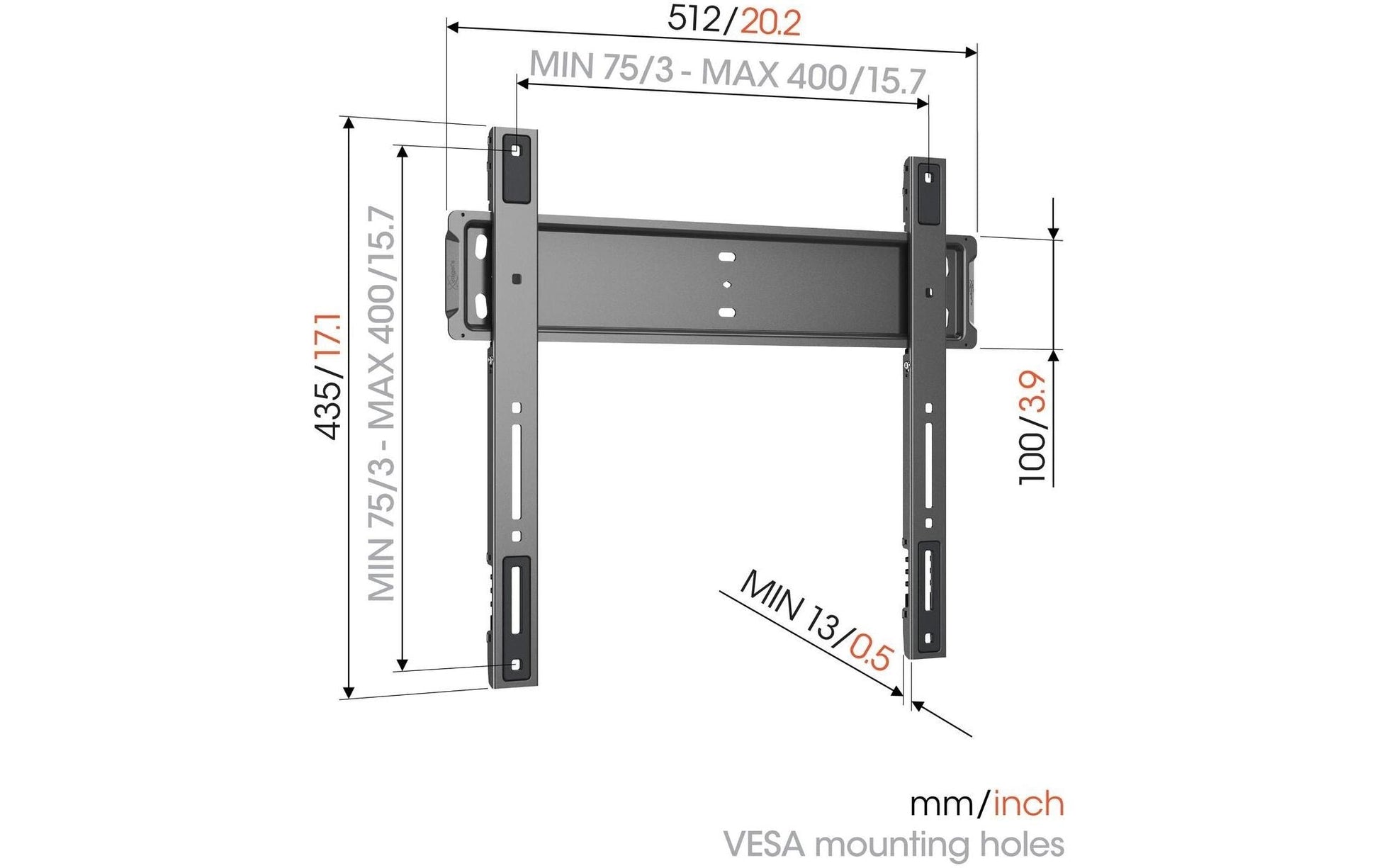 Vogel's Vogels Wandhalterung – 32–77" – VESA 100×100–400×400 – bis 75 kg, Kabelführung – 6VO TVM5505B