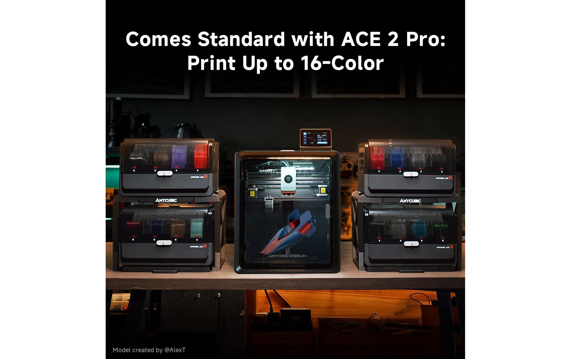 Anycubic Kobra S1 ACE 2 Pro Combo FDM 3D-Drucker – min. Schichthöhe 0,28 mm – inkl. CFS