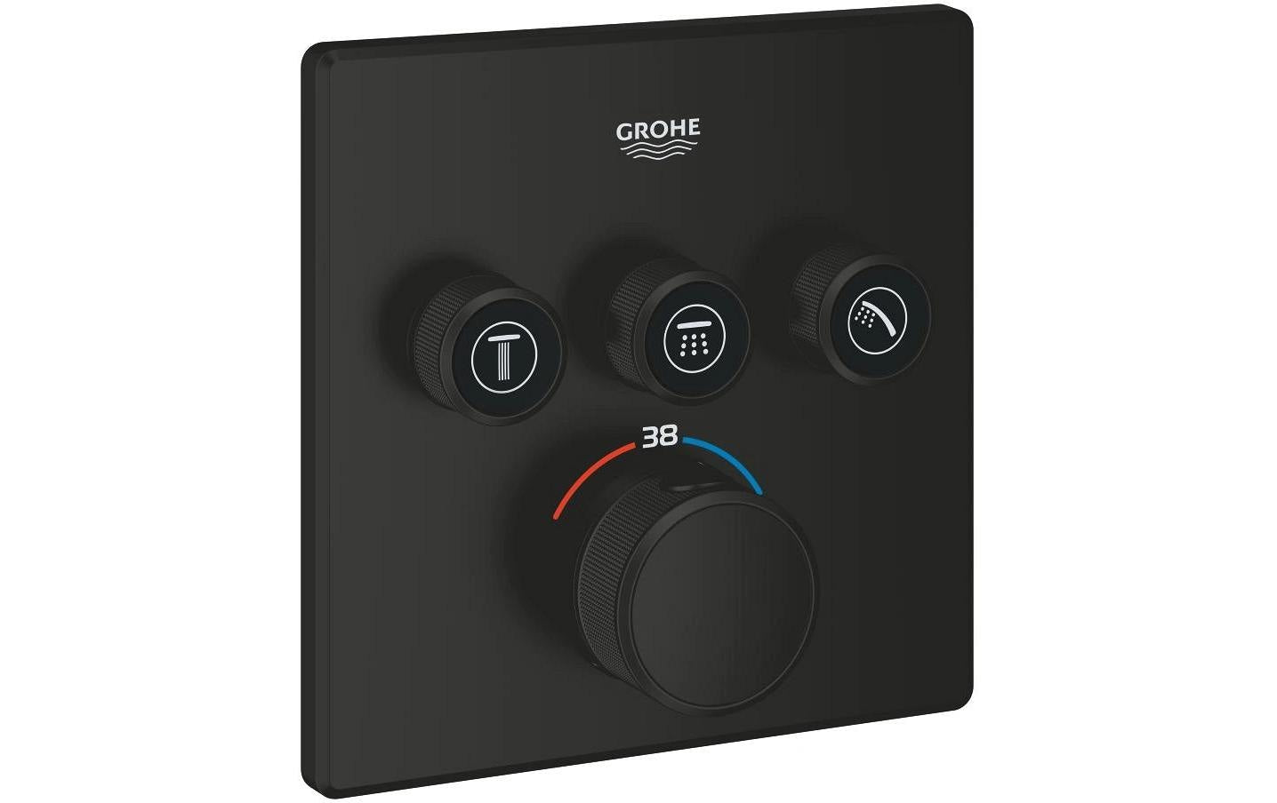 Grohe Grohtherm SmartControl Unterputz-Badebatterie – Metall, Thermostat, Schwarz