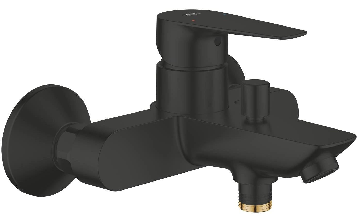 Grohe Badebatterie (Unterputz) Start Edge – 1/2" Anschlussmass, Metall, Einhebelmischer (Aufputz), Schwarz