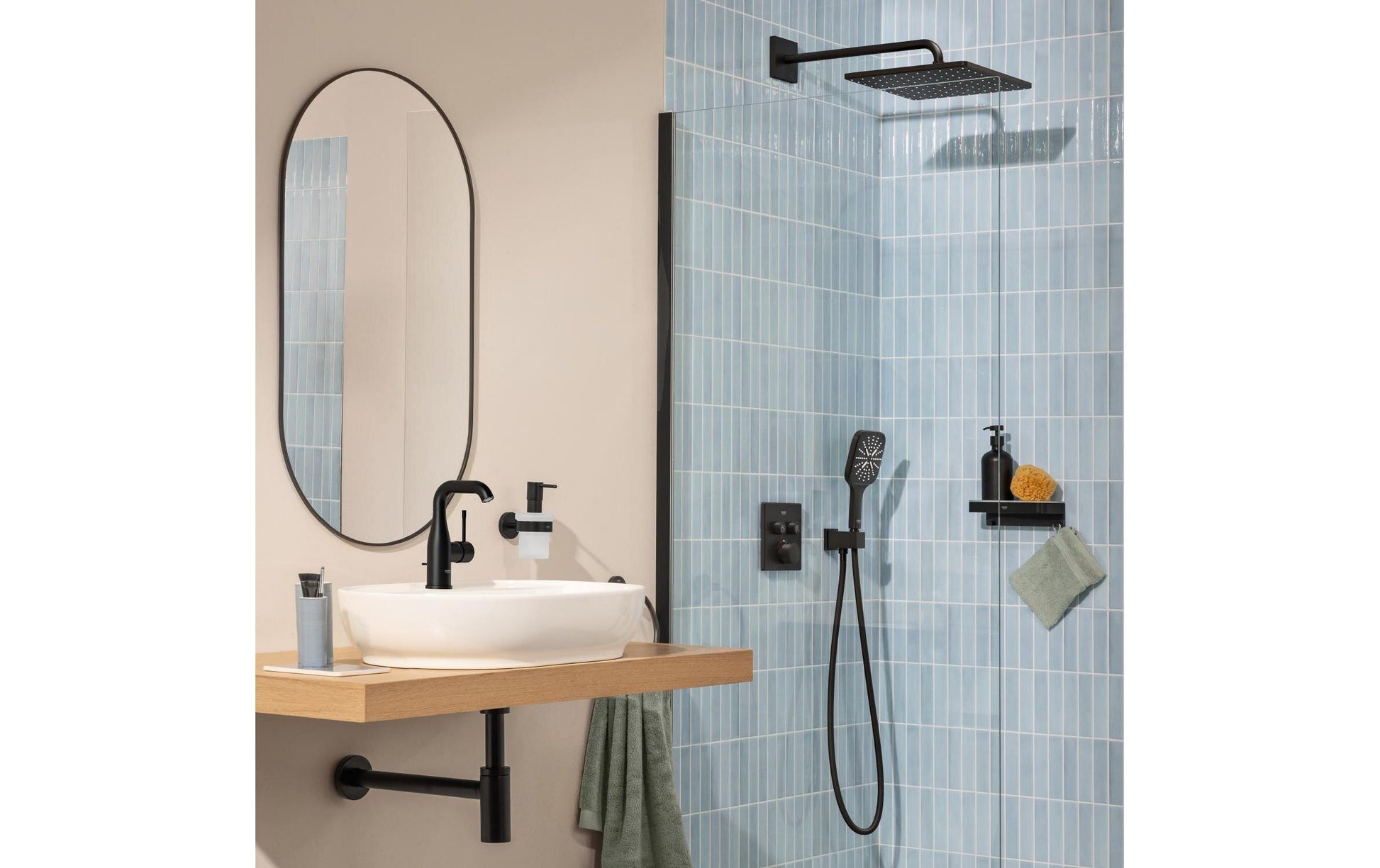 Grohe Grohtherm SmartControl Unterputz-Badebatterie – Thermostat, Metall, Schwarz matt