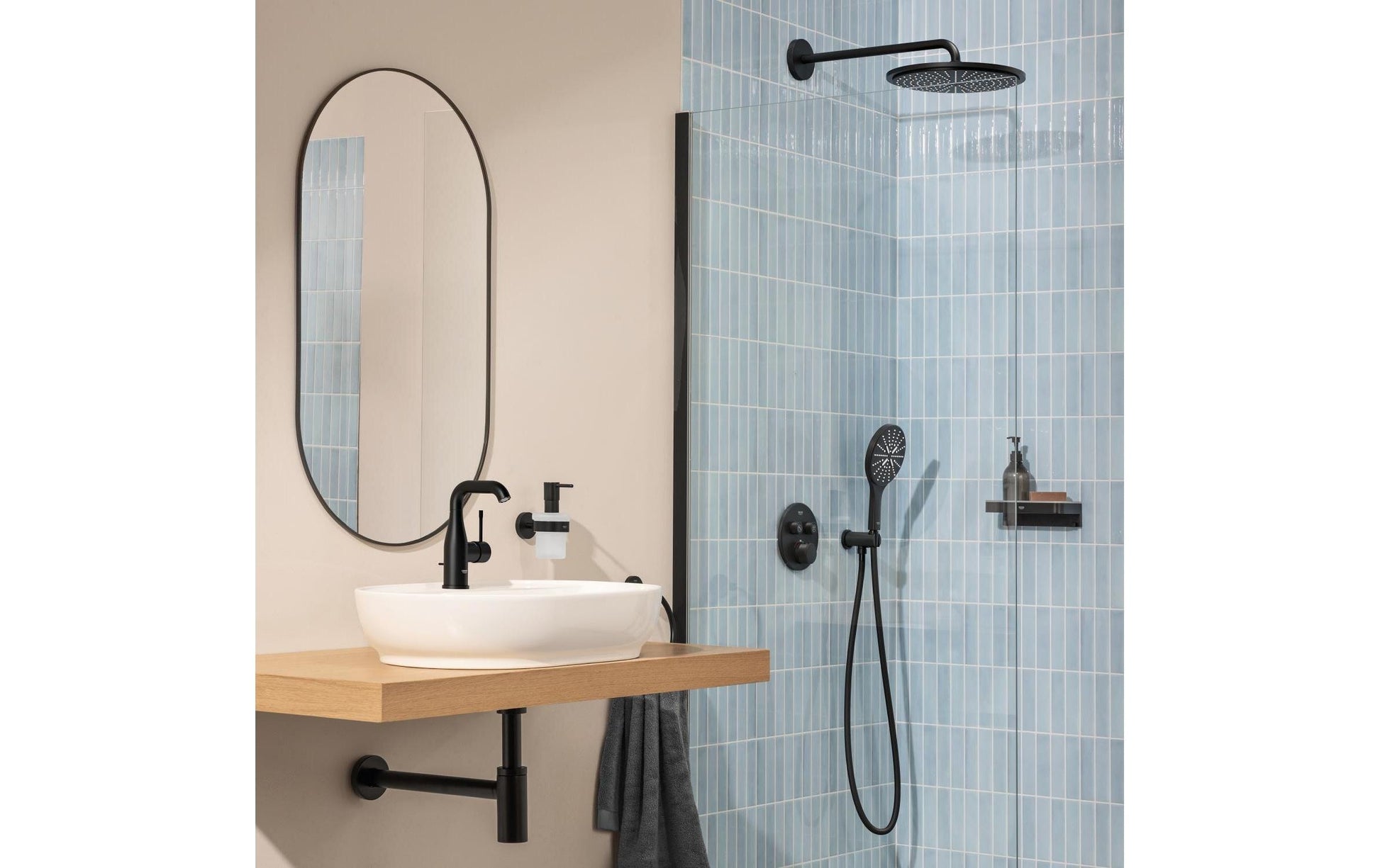 Grohe Badebatterie (Unterputz) Grohtherm SmartControl – Thermostat, Metall, Schwarz