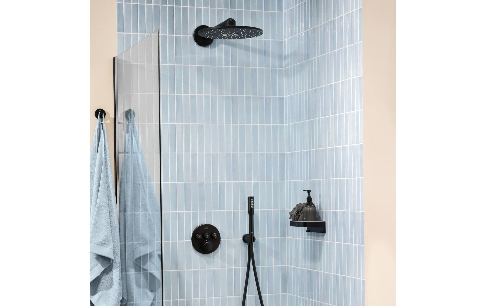 Grohe Grohtherm SmartControl Badebatterie (Unterputz) – Metall, Schwarz