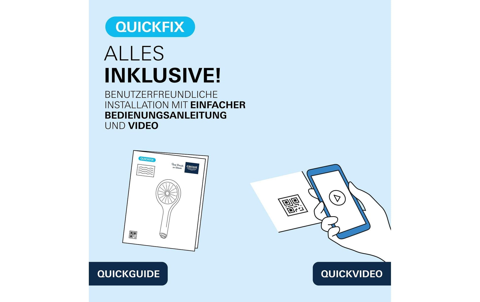 Grohe Handbrause – 11 cm, Stahl, Schwarz