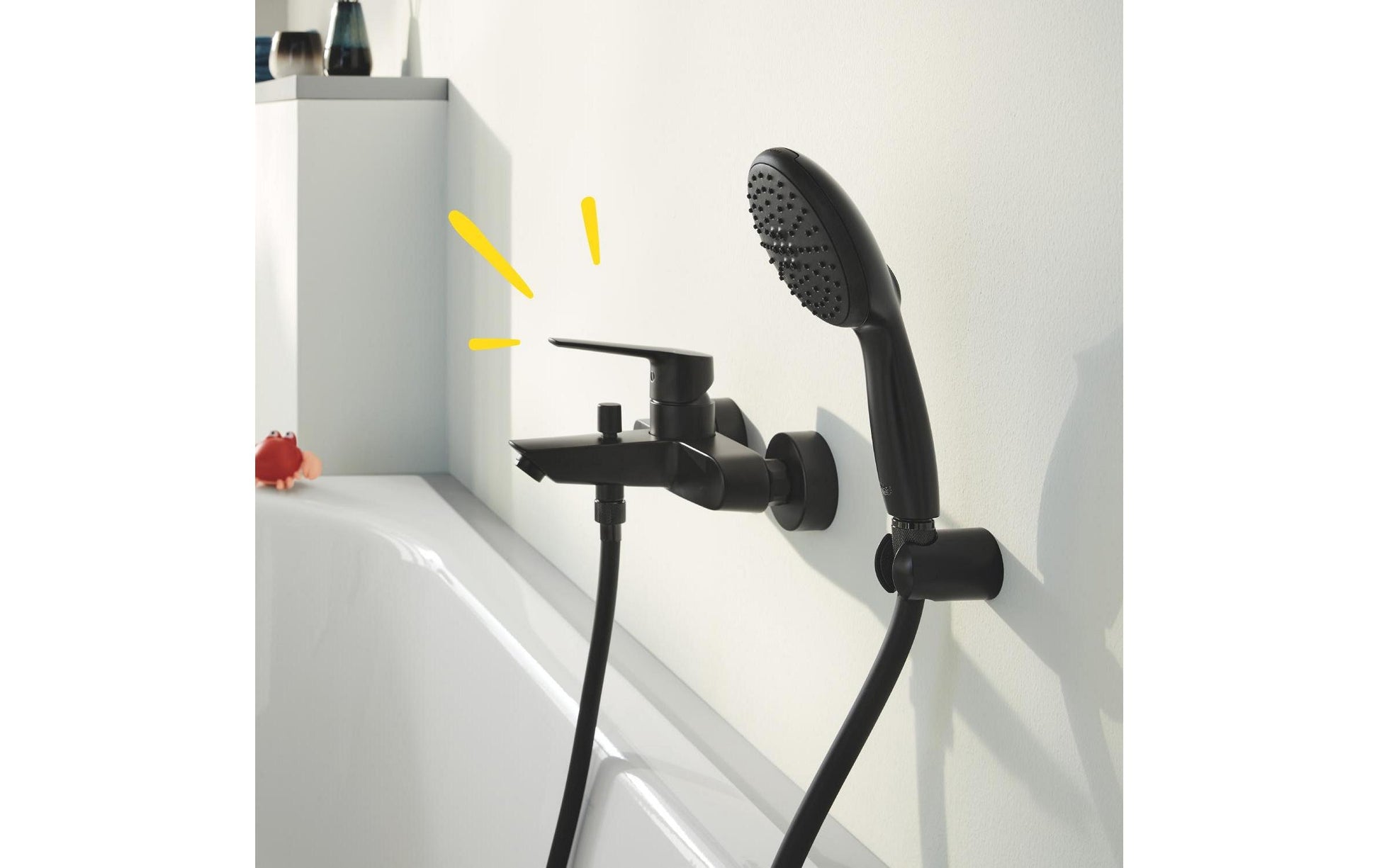Grohe Start Badebatterie – Einhebelmischer, Metall, Schwarz