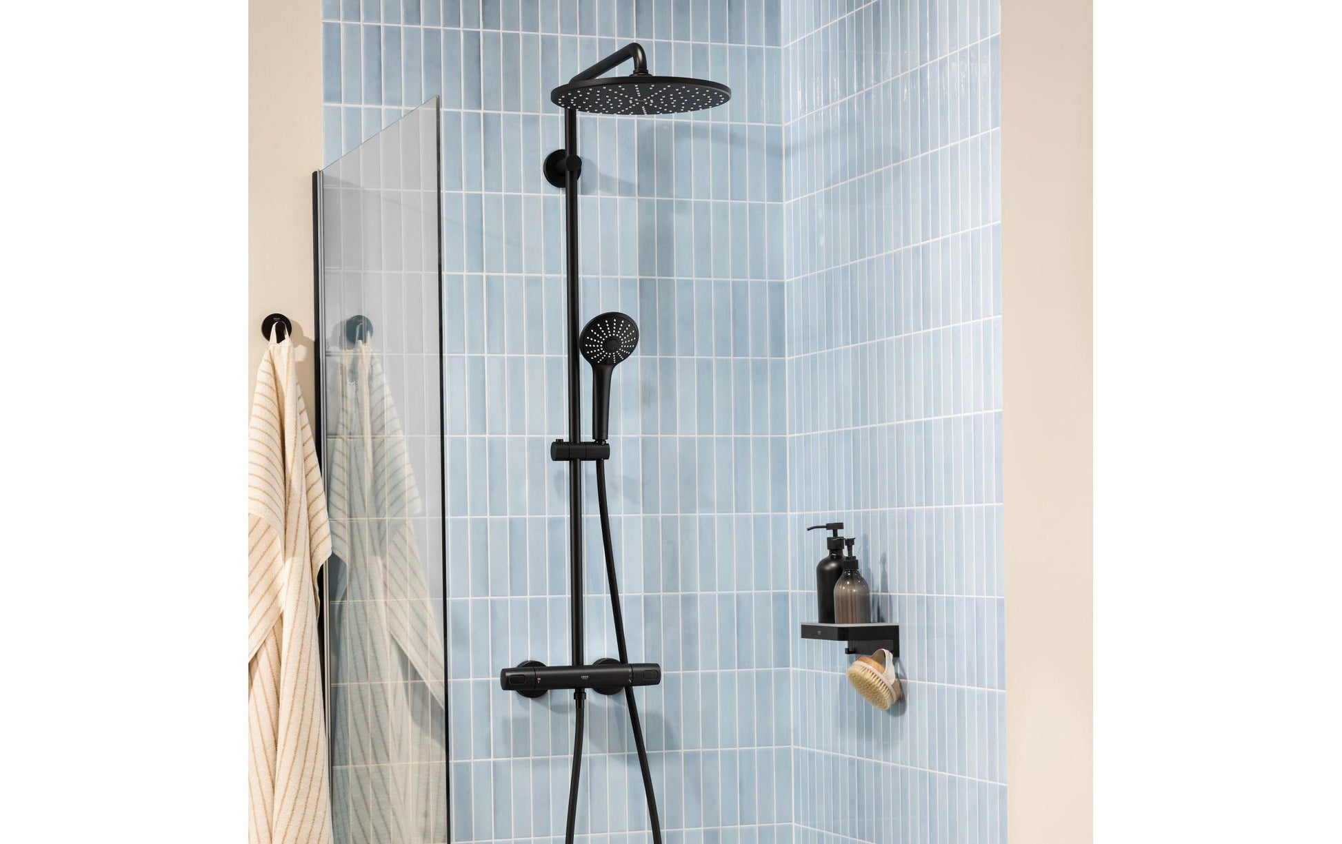 Grohe Handbrause Vitalio Joy 110 Massage – Ø11 cm, Metall, schwarz, für 1/2"-Anschluss