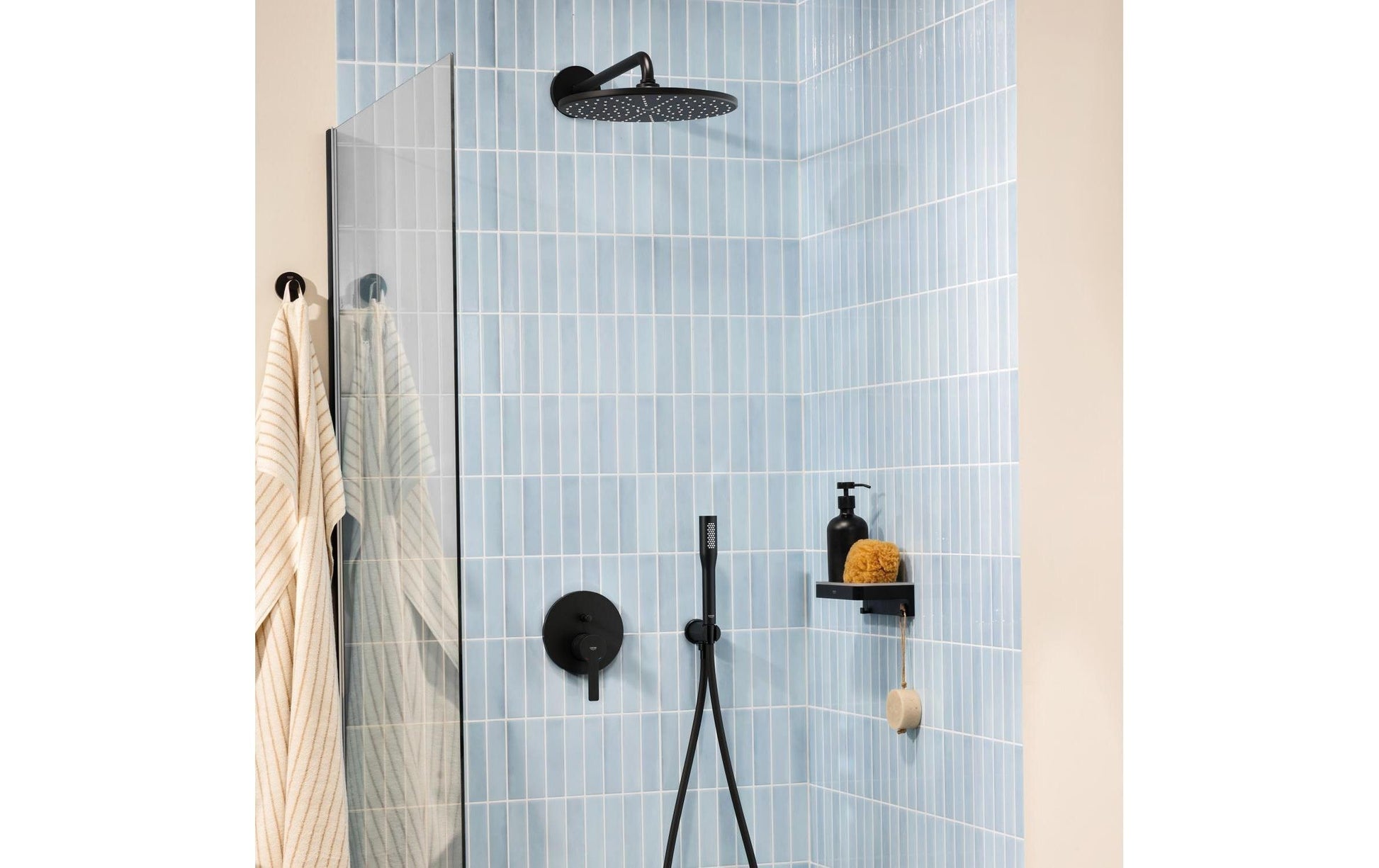 Grohe Lineare Badebatterie – Einhebelmischer, Metall, Schwarz