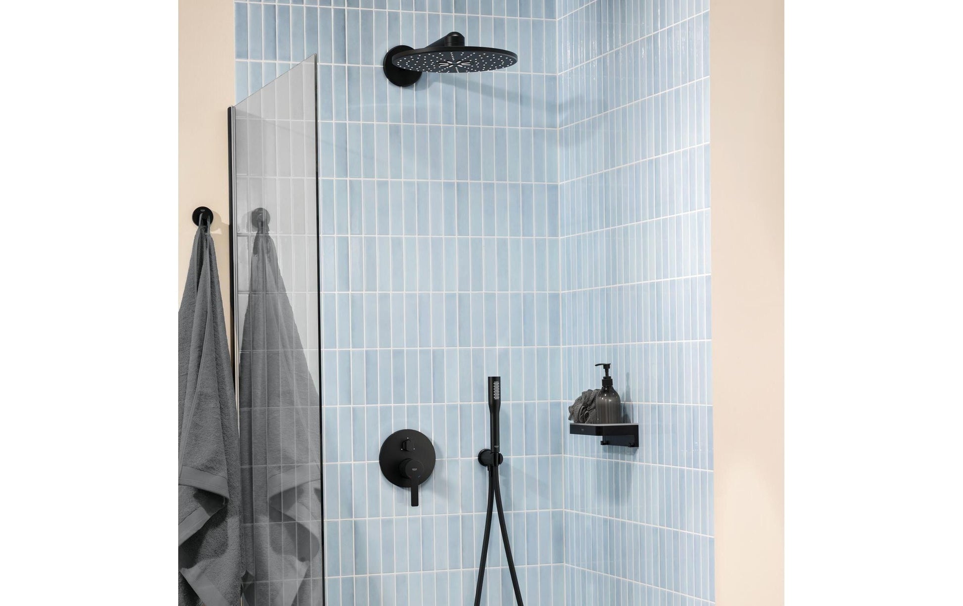 Grohe Badebatterie (Unterputz) Lineare – Metall, Schwarz