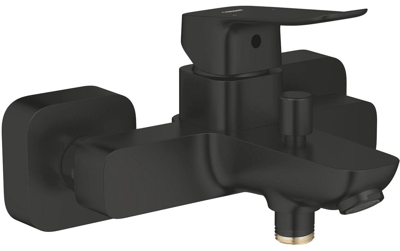 Grohe Wannenarmatur Dice – Einhebelmischer (Aufputz), Metall, Schwarz matt
