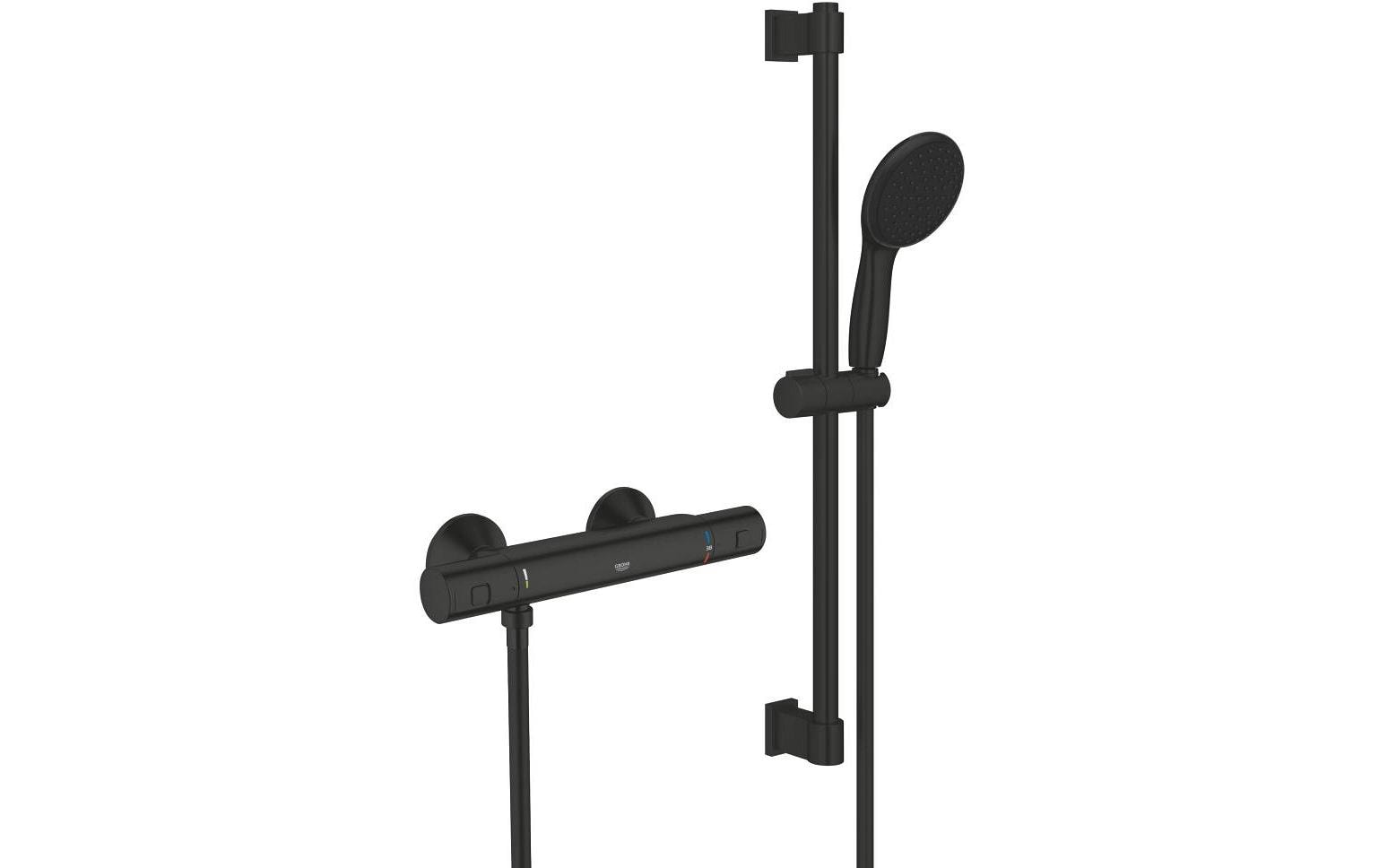 Grohe Badebatterie (Unterputz) Vitalio Start – 30,4×18×11,6 cm, Metall, Schwarz