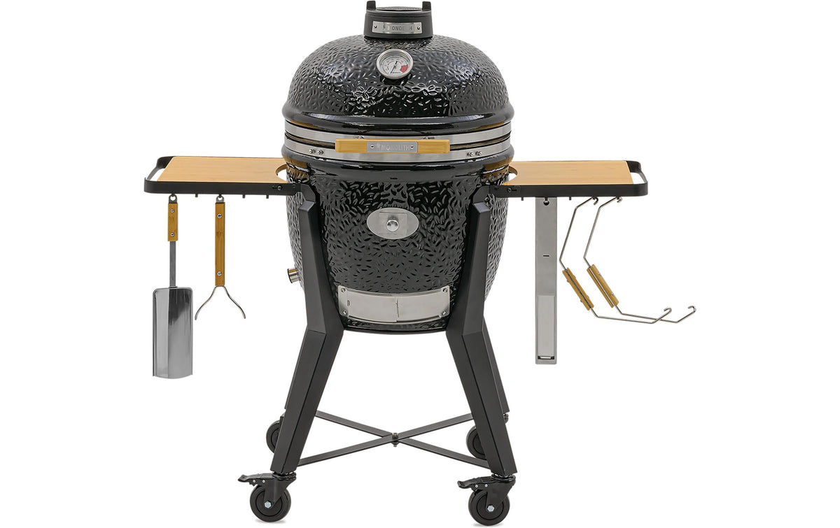 Monolith Kamado TWO.55 – 1520 cm², Ø 44 cm, Edelstahl/Keramik, indirektes Grillieren – schwarz