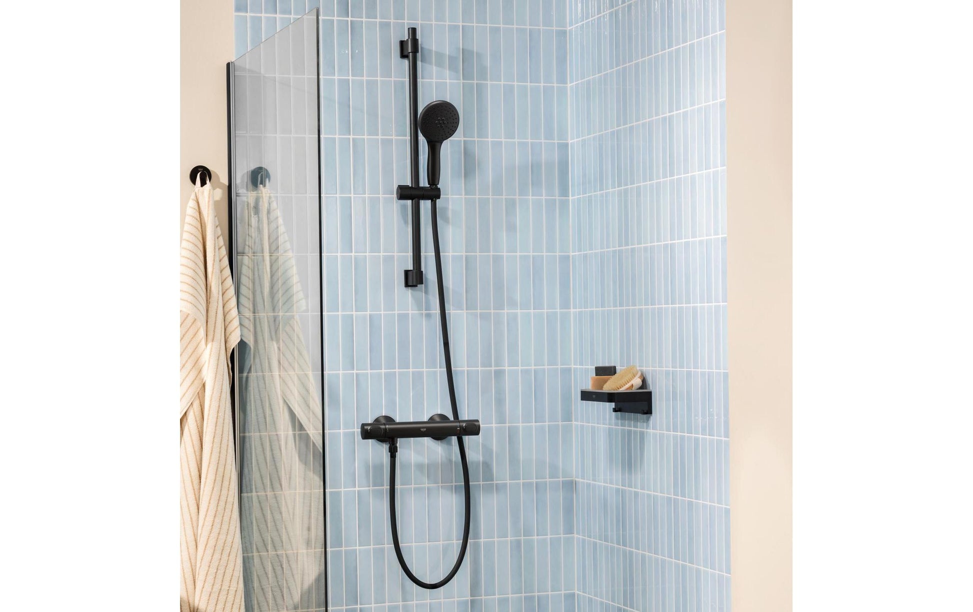Grohe Precision Flow Aufputz-Thermostat – 15 cm, Metall, Aufputz, Anschlussmass 1/2", Schwarz