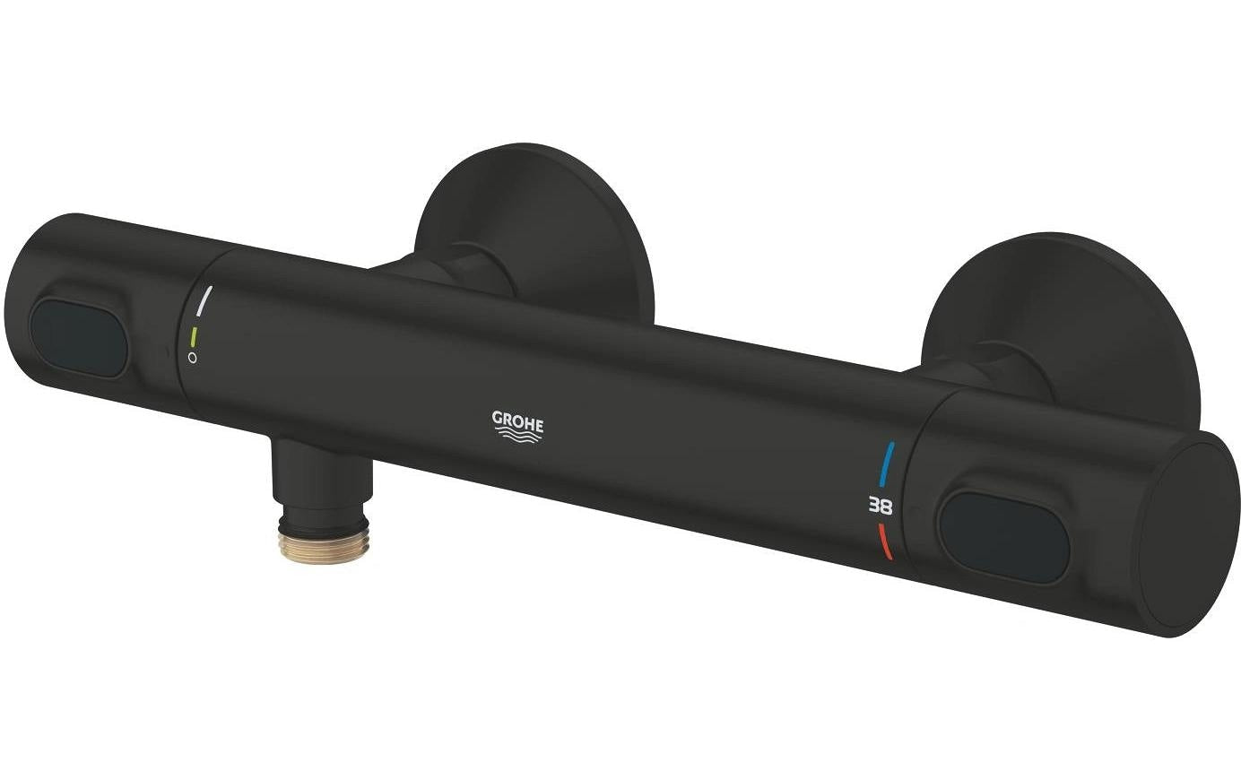 Grohe Precision Flow Aufputz-Thermostat – 15 cm, Metall, Aufputz, Anschlussmass 1/2", Schwarz