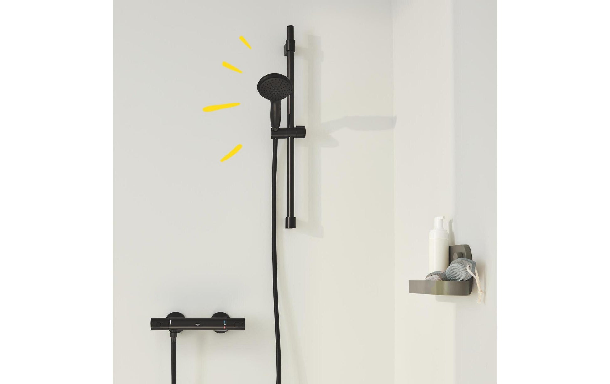 Grohe Badebatterie (Unterputz) Vitalio Start – 30,4×18×11,6 cm, Metall, Schwarz