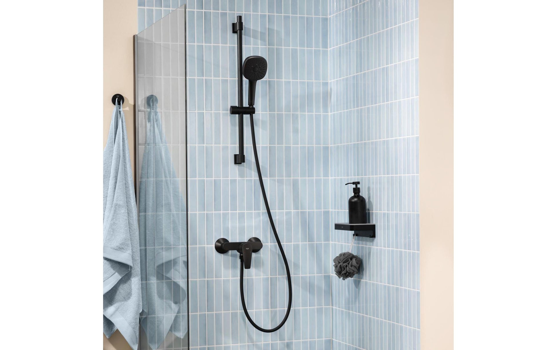 Grohe Badebatterie (Unterputz) Start Edge – Metall, Schwarz matt