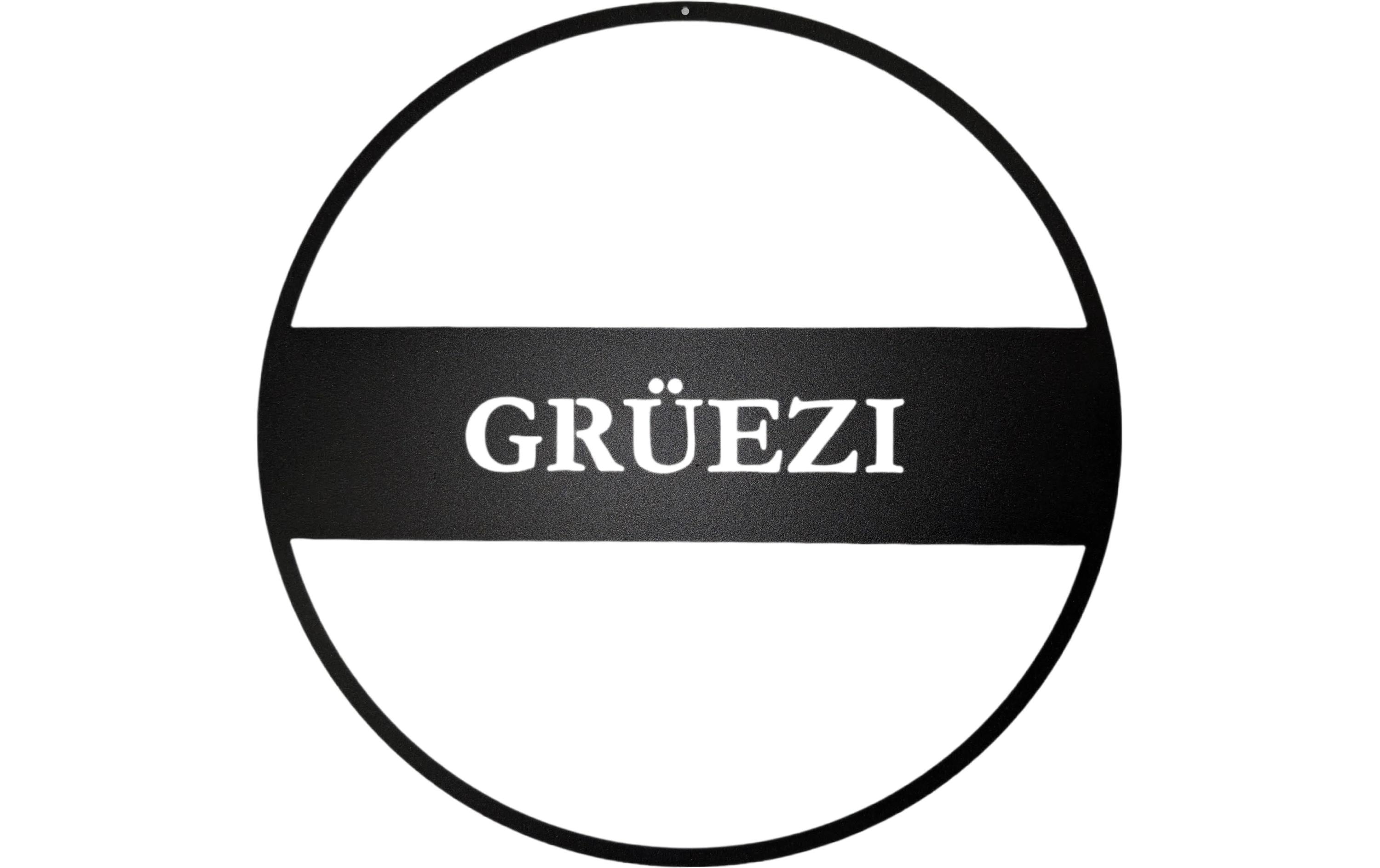 Chalet Wanddekoration – 35 × 35 × 1 cm – Metall, Schwarz