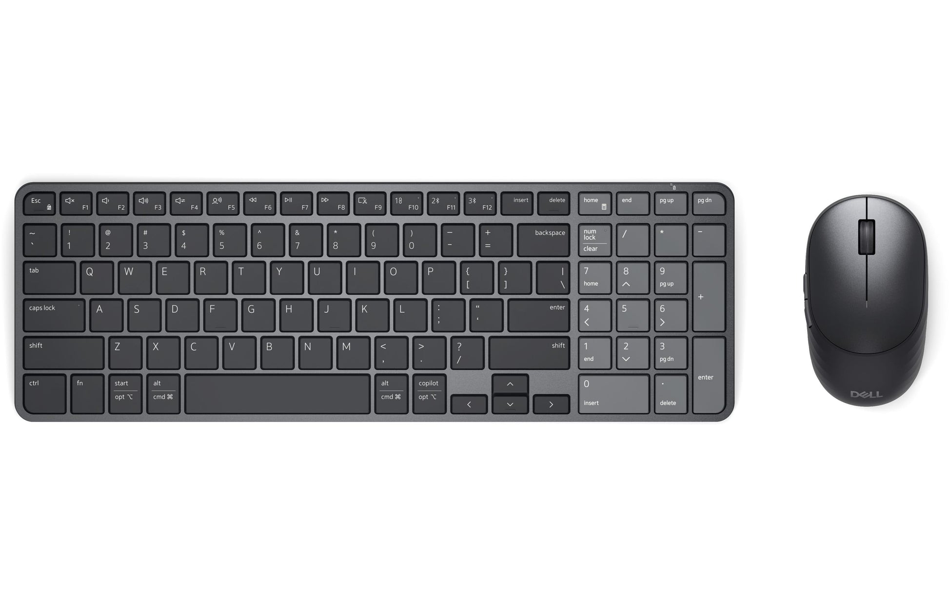 Dell Pro 7 Rechargeable Compact – Tastatur- und Maus-Set – Scherenmechanik – Bluetooth & 2,4 GHz (USB-A) – QWERTY (IT)