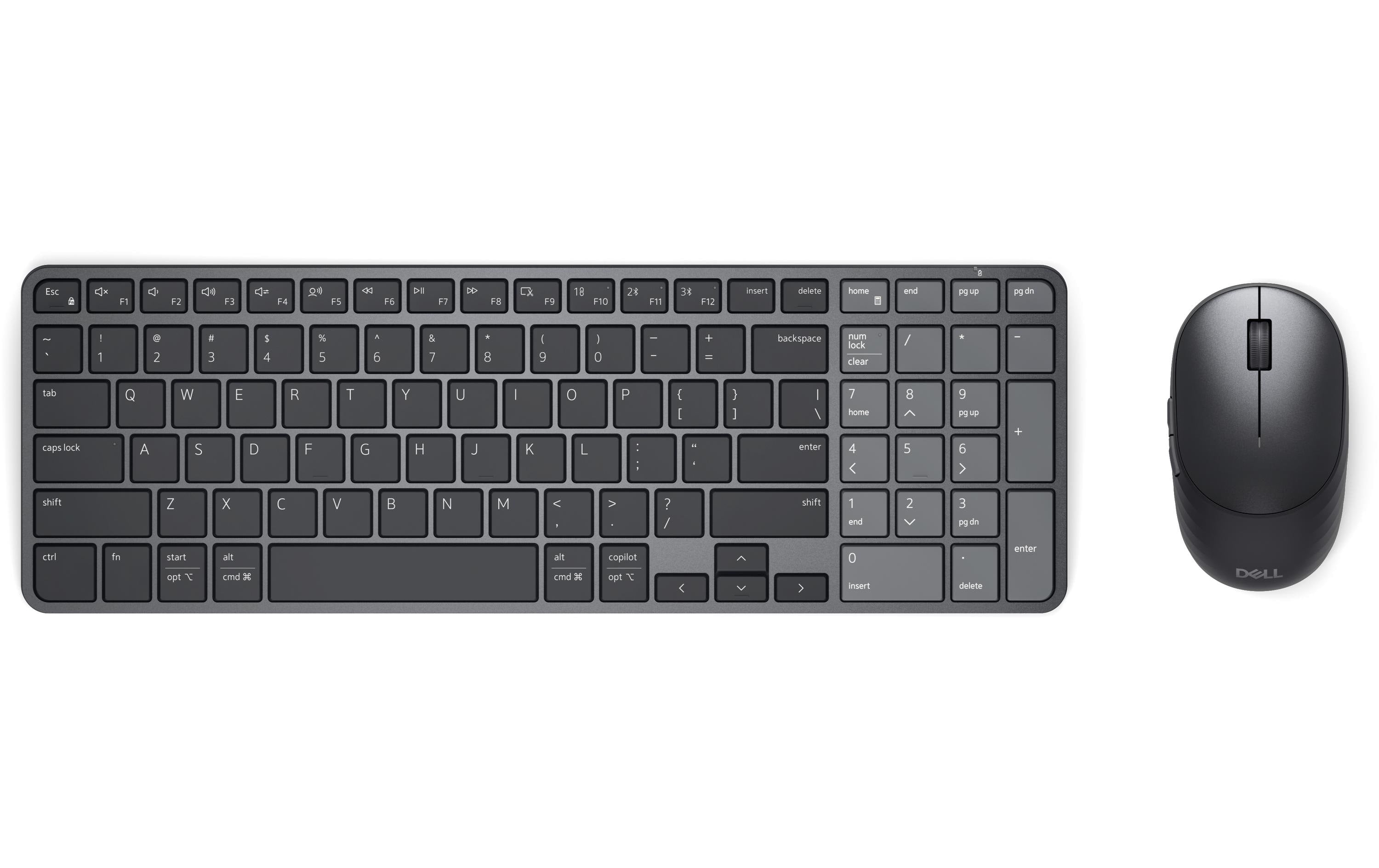 DELL Pro 7 – Tastatur- und Maus-Set – Bluetooth – QWERTY (US-INT) – Wiederaufladbar (USB-C) – Graphit