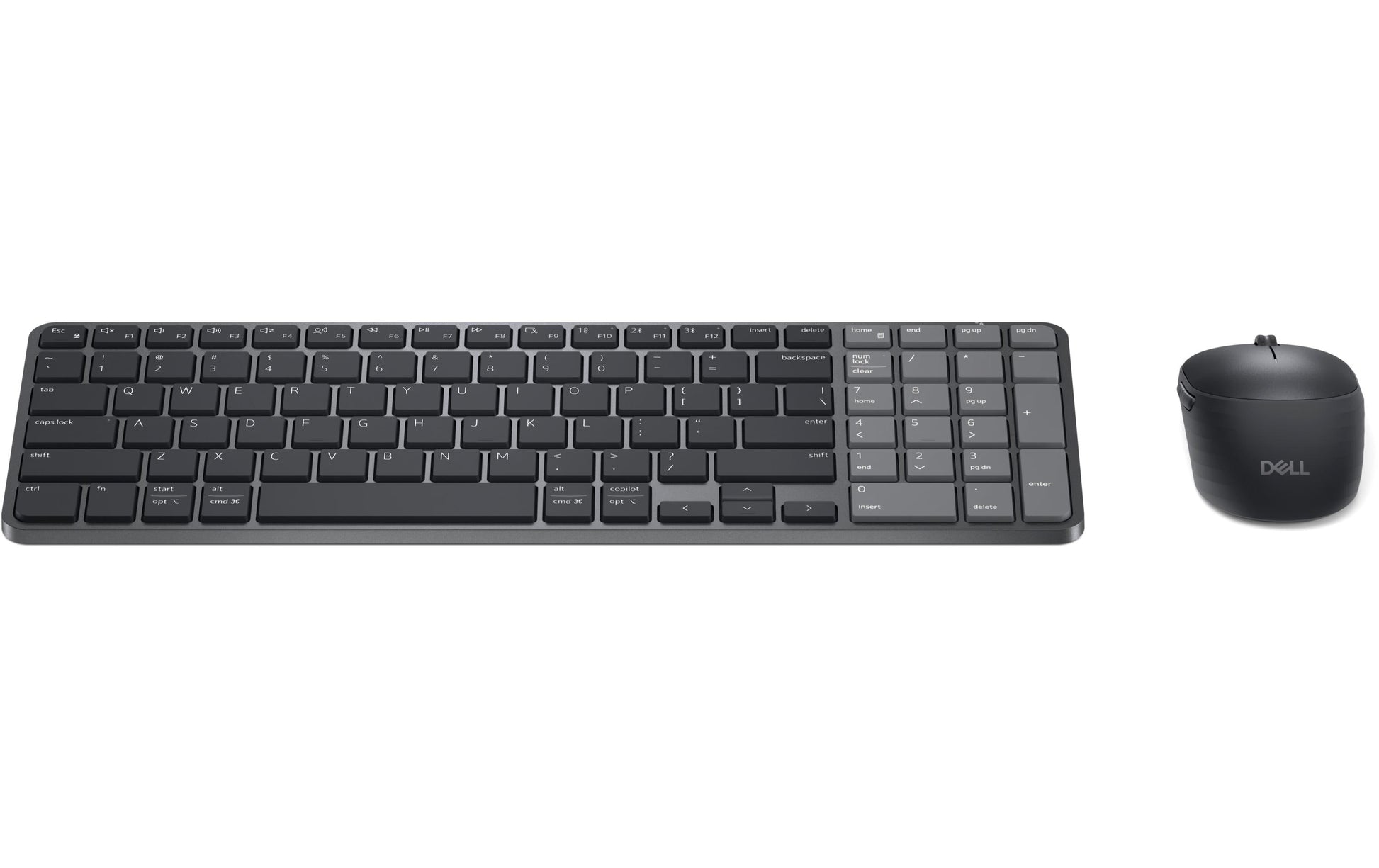 Dell Pro 7 Rechargeable Compact – Tastatur- und Maus-Set – Scherenmechanik – Bluetooth & 2,4 GHz (USB-A) – QWERTY (IT)