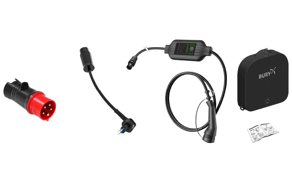 BURY Powerflash 9050 – Mobiles EV-Ladegerät, 22 kW, 16 A, Typ 2 5 m, CEE 16, IP67, DC-Schutz, Energiezähler