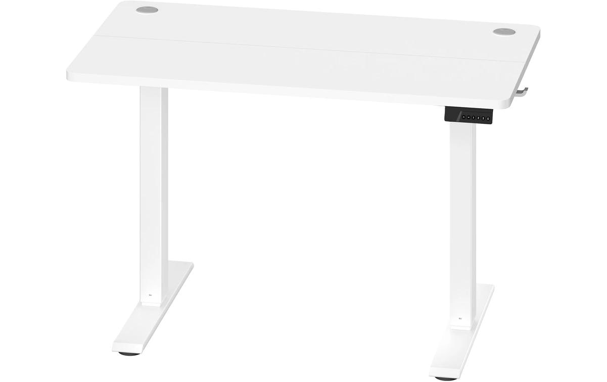 Vasagle Höhenverstellbarer Tisch, 100 × 60 cm, 72–120 cm, 70 kg, Weiss, Kunststoff
