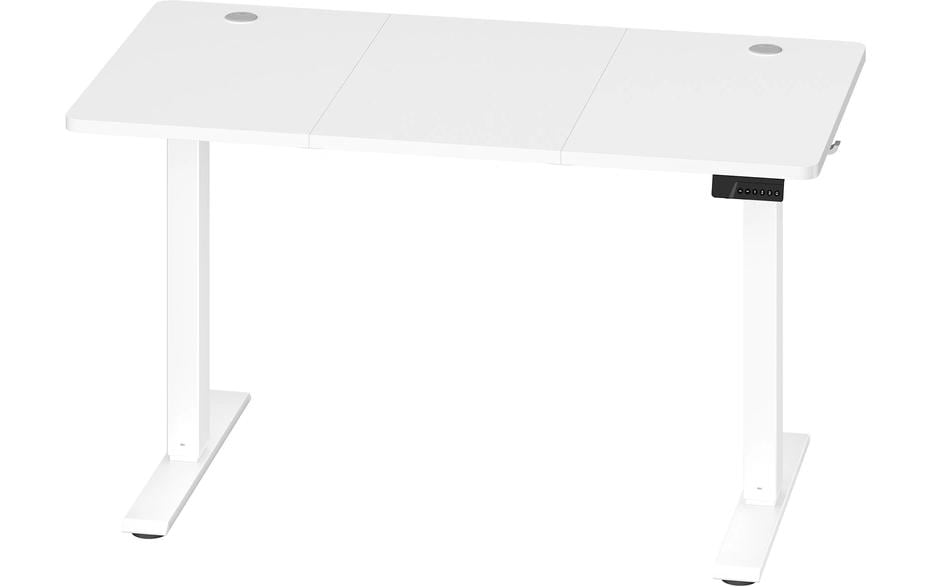 Vasagle Höhenverstellbarer Tisch, 120 × 60 cm, 72–120 cm, 70 kg, Weiss, Kunststoff