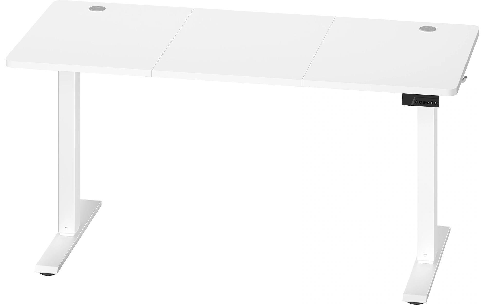 Vasagle Höhenverstellbarer Tisch, 140 × 60 cm, 72–120 cm, 70 kg, Weiss, Kunststoff