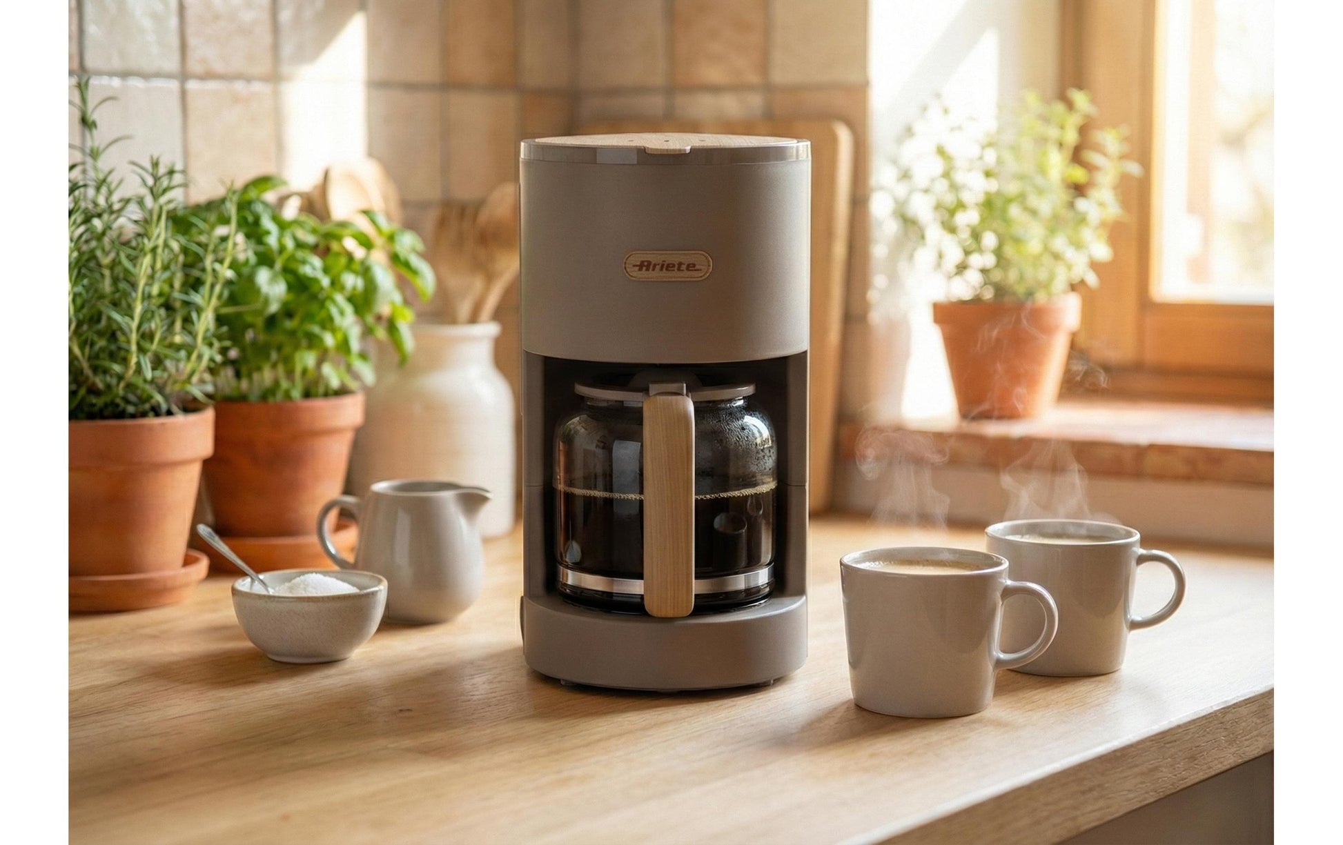 Ariete ARI-1394-TP Filterkaffeemaschine – 12 Tassen, Glaskanne, Braun