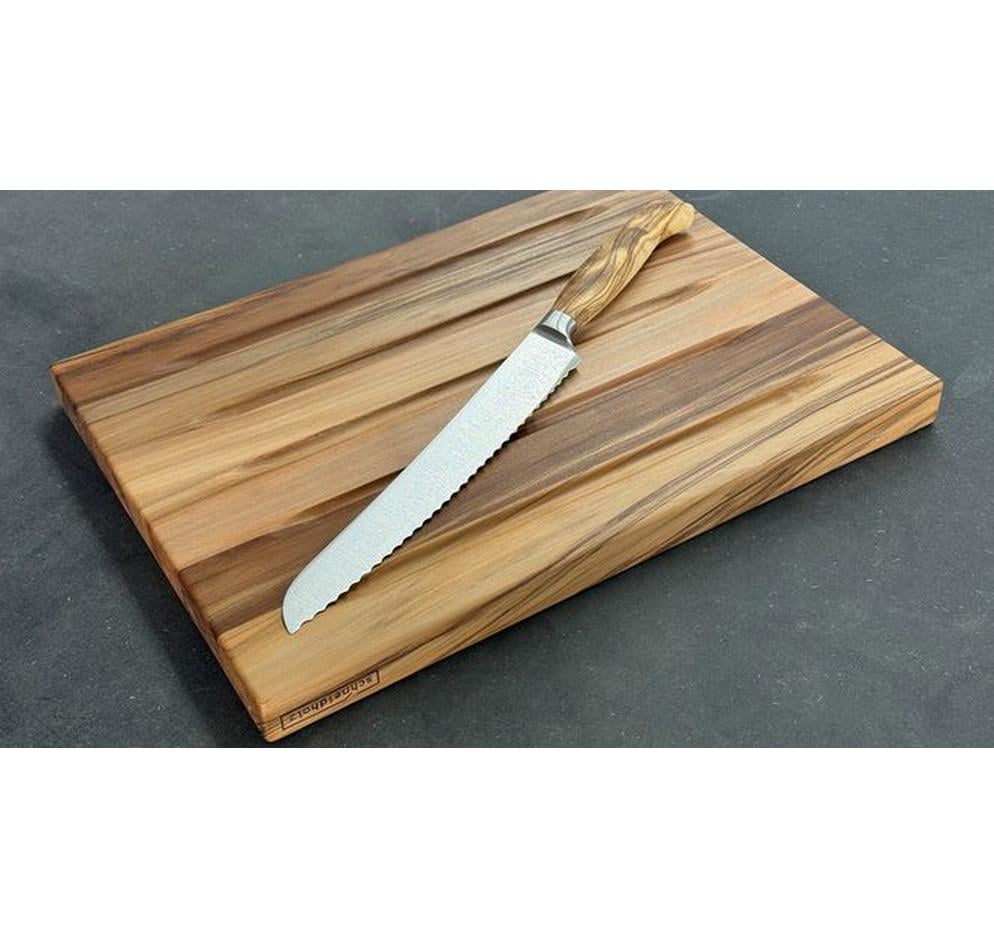 Wok Brotmesser 23 cm, Edelstahl/Olivenholz, Braun