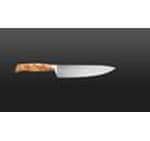 Wok Kochmesser 21 cm, Edelstahl/Olivenholz, Hellbraun