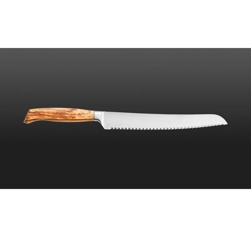 Wok Brotmesser 23 cm, Edelstahl/Olivenholz, Braun